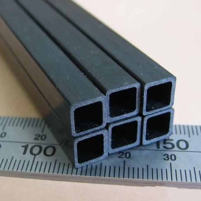 Pultruded Carbon Fibre Square Tube with Square Holes